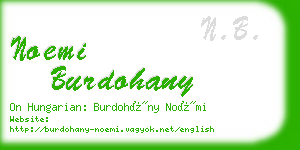 noemi burdohany business card